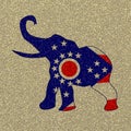 Ohio Republican Elephant Flag Grunge