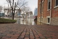 Ohio River flooding 2018 in Cincinnati Royalty Free Stock Photo