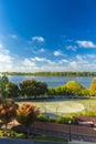 Ohio River at Evansville, Indiana in Fall Royalty Free Stock Photo