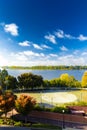 Ohio River at Evansville, Indiana in Fall Royalty Free Stock Photo