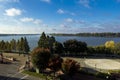 View of the Ohio River at Evansville, Indiana in Fall Royalty Free Stock Photo