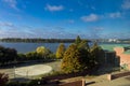 View of the Ohio River at Evansville, Indiana in Fall Royalty Free Stock Photo