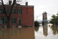 Ohio River flooding 2018 in Cincinnati Royalty Free Stock Photo