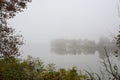Ohio river on foggy morning Royalty Free Stock Photo