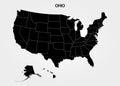 Ohio. States of America territory on gray background. Separate state. Vector illustration