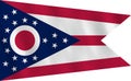 Ohio US state flag with waving effect, official proportion