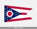 Ohio USA State Flag. Flag of OH, USA isolated on white background Royalty Free Stock Photo