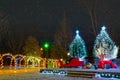 Ohio utdoor village Christmas display Royalty Free Stock Photo