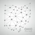 Ohio vector dot grey outline triangle perspective modern map