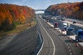 OhioTurnpike construction area with autumn foliage