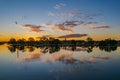 Ohmas Bay Sunset with Clouds, Reflections and a Tern in the Sky