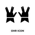 Ohr icon vector isolated on white background, logo concept of Oh Royalty Free Stock Photo
