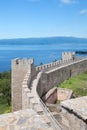 Ohrid fortress walls and lake view, Macedonia Royalty Free Stock Photo