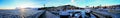 ohrid lake in macedonia, panorama of sunset Royalty Free Stock Photo