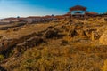 OHRID, NORTH MACEDONIA: Old ruins in Plaoshnik area. Travel and architecture concept. Royalty Free Stock Photo