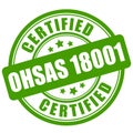 Ohsas 18001 certified green label Royalty Free Stock Photo