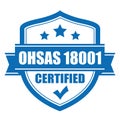 Ohsas 18001 certified icon Royalty Free Stock Photo