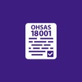 OHSAS 18001 Standard icon Royalty Free Stock Photo