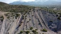 OHV area with steep rutted paths going up out of the pit Royalty Free Stock Photo