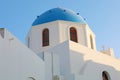 Oia church with cupola painted blue, Santorini, Greece Royalty Free Stock Photo