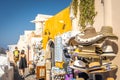 Hats for sale in Oia town on Santorini Island Royalty Free Stock Photo