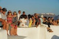 OIA, GREECE, 19 September 2018 Tourists waiting to take pictures of the sunset in Santorini