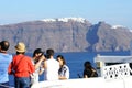 OIA, GREECE, 19 September 2018 Tourists waiting to take pictures of the sunset in Santorini