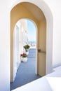 Oia luxury decks and patios Royalty Free Stock Photo