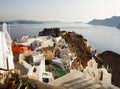 Oia Town on Santorini island, Sunset Greece Royalty Free Stock Photo