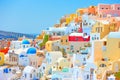 Santorini on sunny day Royalty Free Stock Photo