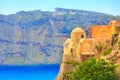 Venetian castle in Oia Santorini, Greece Royalty Free Stock Photo