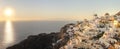 Oia village in the evening in Santorini island, Greece in super high resolution. summer 2020 Royalty Free Stock Photo