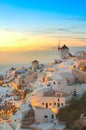 Oia village at night, Santorini