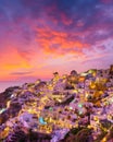 Oia village, Santorini, Greece. Vacation. View of traditional houses in Santorini. Royalty Free Stock Photo