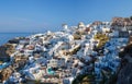 Oia village, Santorini Island, Greece. View of traditional houses and church in Santorini Royalty Free Stock Photo