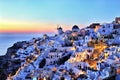 Oia Village at Sunset on Santorini Island Royalty Free Stock Photo