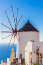 Oia windmill, Santorini island, Greece Royalty Free Stock Photo