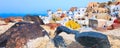 Oia windmill in Santorini island in Greece Royalty Free Stock Photo