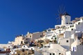 Oia windmills, Santorini, Greece Royalty Free Stock Photo