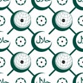 OIC logo crescent Halal green fashion diamond shape seamless pattern