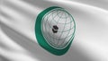 OIC or Organisation of Islamic Cooperation flag blowing in the wind isolated. Official religion abstract design. 3D rendering