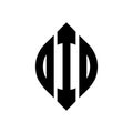 OID circle letter logo design with circle and ellipse shape. OID ellipse letters with typographic style. The three initials form a Royalty Free Stock Photo