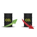 Oil barrel with arrow Royalty Free Stock Photo