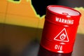 Oil barrel with chart Royalty Free Stock Photo
