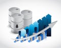 oil barrel business graph illustration Royalty Free Stock Photo