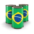 Oil barrel with flag of Brazil