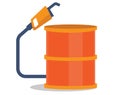 Oil barrel with gas pump vector illustration. Royalty Free Stock Photo