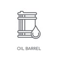 Oil barrel linear icon. Modern outline Oil barrel logo concept o Royalty Free Stock Photo