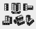 Oil barrel set. Vector