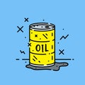 Oil barrel spill icon